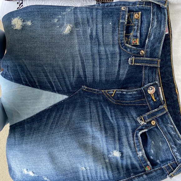 True Religion Skirts Religion Maxi Distress Jean Skirt Size 3 Waist Poshmark
